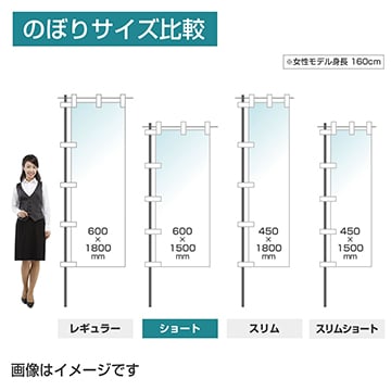 データ入稿のぼり ショートタイプ 棒袋縫い ヒートカット仕立て/防炎加工付き