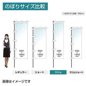 データ入稿のぼり スリムタイプ 棒袋縫い ヒートカット仕立て/防炎加工付き